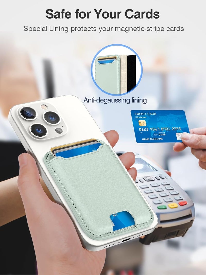 TopMade for Magsafe Wallet, Strongest Magnetic Card Holder for iPhone 17, iPhone 16/15/14/13/12 Series, Leather Magnetic Phone Wallet with Powerful Magnets, RFID Blocking, Fit 4 Cards, Green - Image 5